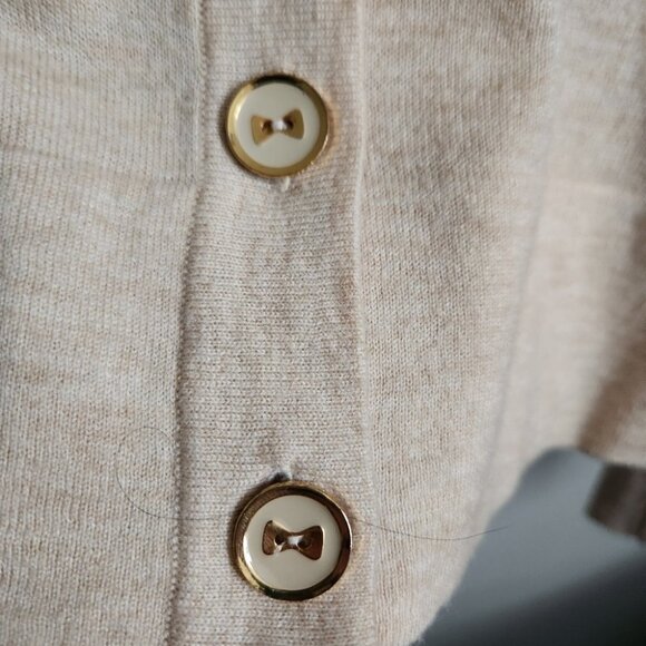 LILLY PULITZER | Wool Melody sweater Cardigan beige gold sz M - Picture 4 of 6
